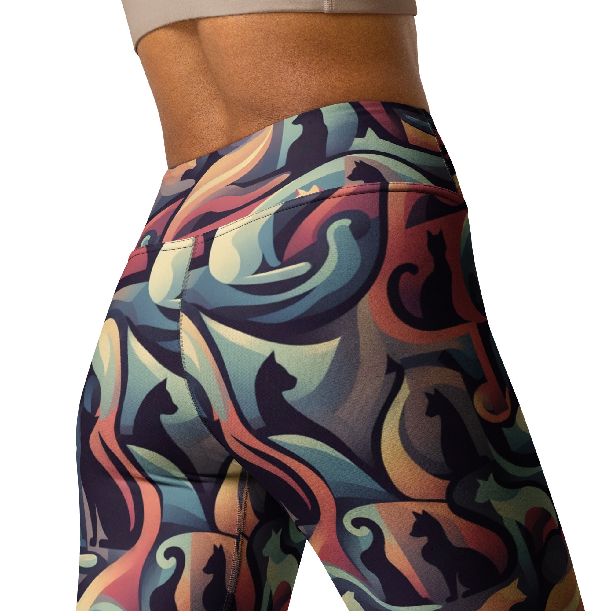 Cat Silhouette Yoga Leggings